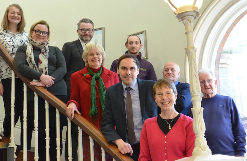 Cllr-Simon-Tagg-with-friends-of-the-guildhall-newcastle-under-lyme